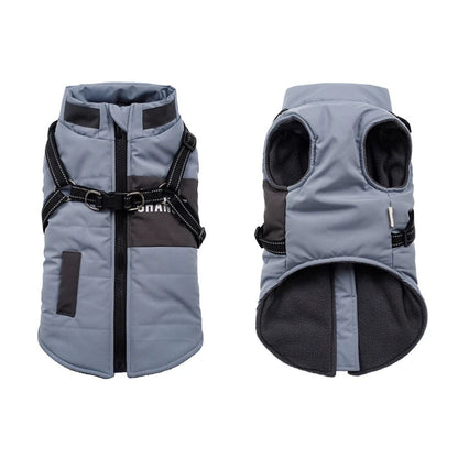 Casaco Quebra-Vento para Cães com Colete e Dois Anéis em D Jaqueta para Cães Casaco com Capuz Quente Roupa Quente para Cães