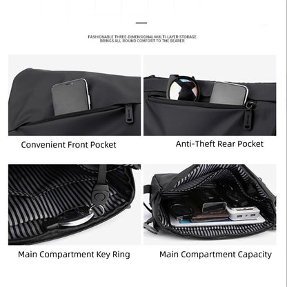 New Casual Crossbody Bag Multifunctional Large Capacity Messenger Bag Portable Shoulder Bag Men
