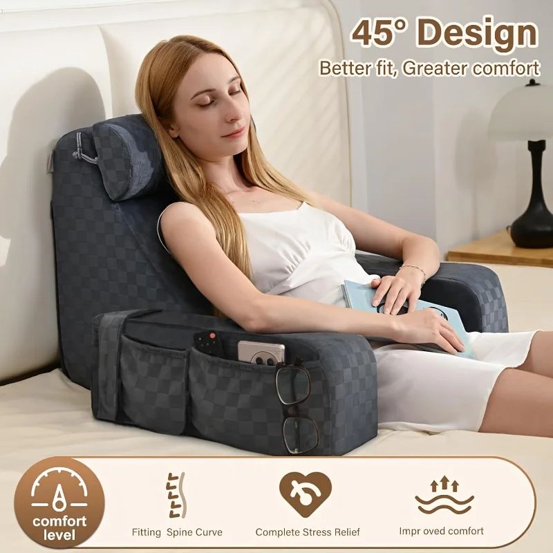 Home Bed Reading Pillow Cushion Adjustable Adult Headrest Pillow Perfect for Watching TV Reading Gaming or Resting Decoration ??