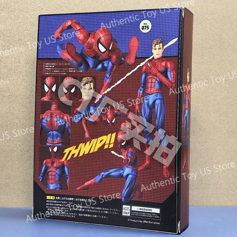 Original Ct Toys Mafex 075 O Espetacular Homem-Aranha - Ver. Quadrinhos Boneco de Ação de Anime Modelo de Presente