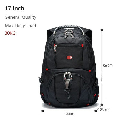 2025 Swiss-Multifunctional bags Durable 17 Inch Laptop Backpack, Travel Bag,College Bookbag,USB Charging Port,Water Resistant