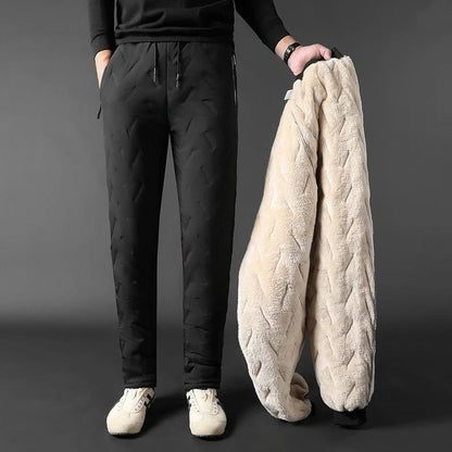 Calças Harem Masculinas outono e inverno novas acolchoadas e engrossadas para uso externo -20 graus neve calças quentes masculinas à prova de vento