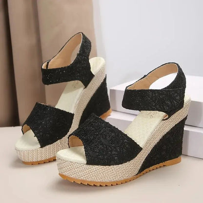 Women Wedge Sandals Summer Women Comfortable Luxury Designer Shoes Heels Women Peep Toe Platform Sandals Sexy Party Dress Shoes