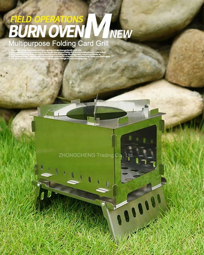 Home Electric Outdoor Folding Card Stove Grill Camping Windproof Incinerator Portable Charcoal Fire Wood Fire Grill