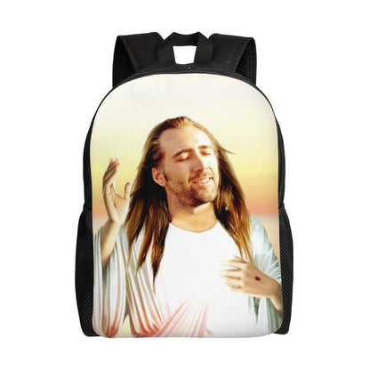 Custom Nicolas Cage Meme Laptop Backpack Women Men Basic Bookbag for College School Student Funny Bags