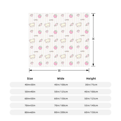 Rilakkuma  Korilakkuma Tea Time Flannel Throw Blanket  Super Warm Plush Quilt for Bedding  Couch