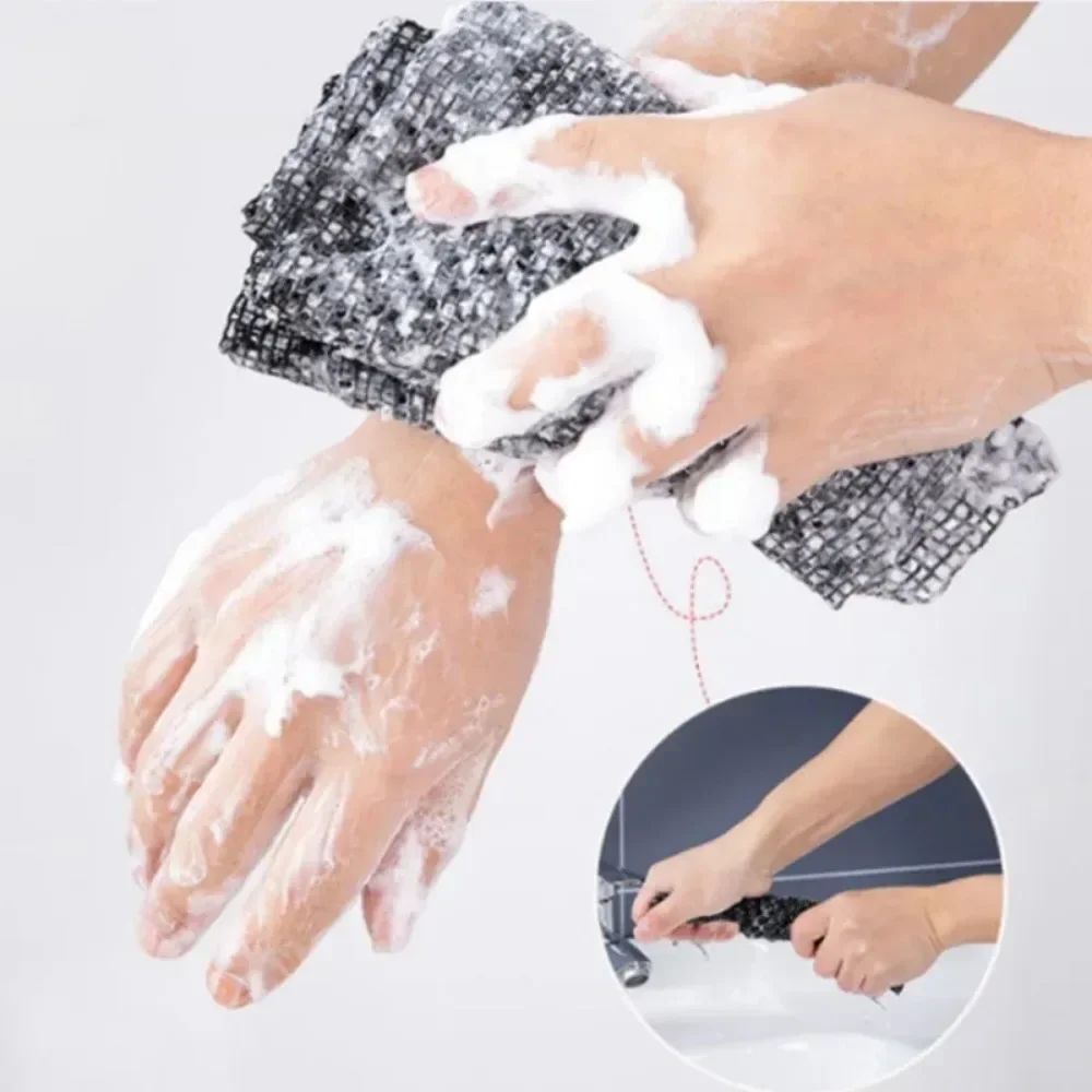 1pc Japanese Rubbing Washcloth Bath Nylon Towel Brush for Back Towels Exfoliating Scrub Shower Sponge Body Bathroom Accessories