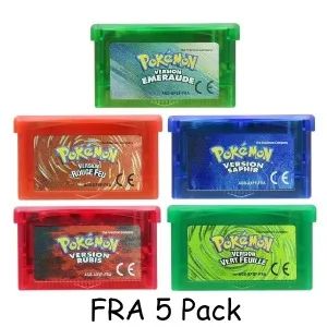 Jogo GBA Série Pokémon Cartucho de Videogame 32 Bits Cartão de Console Pokémon Emerald FireRed LeafGreen Ruby Sapphire Multi-idioma