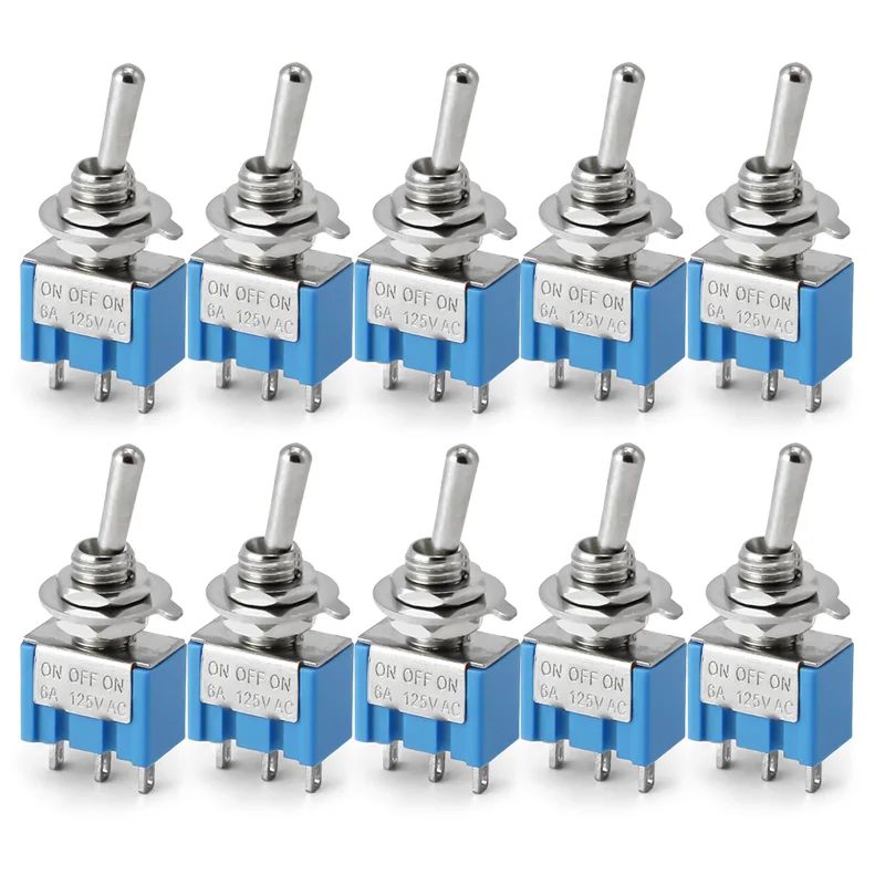 10PCS Toggle Switches Mini 3Pin 6Pin ON-ON/ON-OFF-ON Power Button Switch Car MTS-102 MTS-103 MTS-202 MTS-203