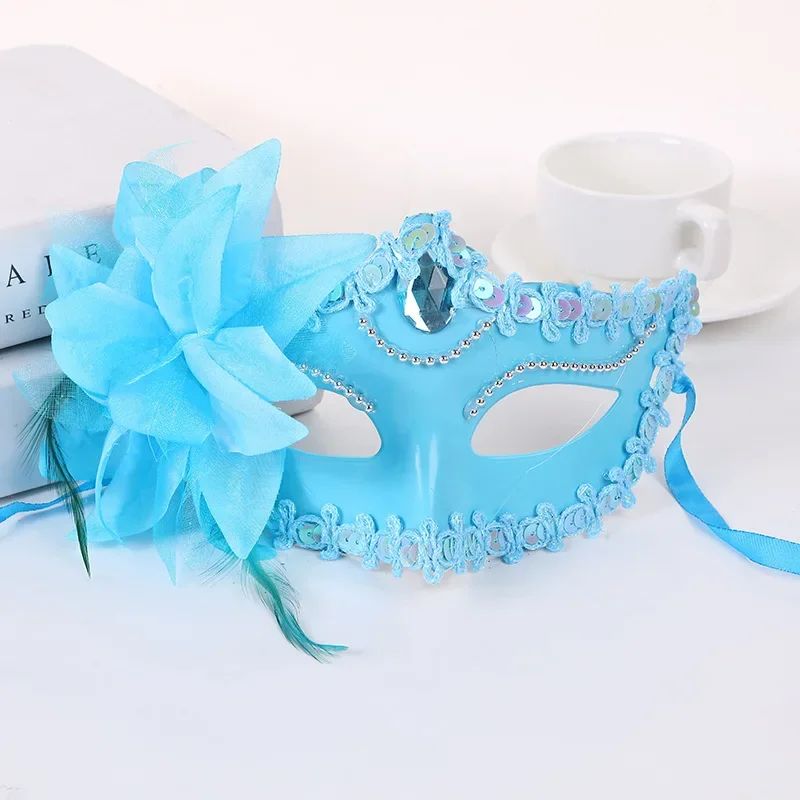 2026 Halloween Lace Half Face Mask Lily Flower Sexy Princess Cosplay Mask Party Dress Up Wearing Accessories