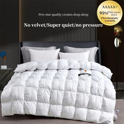 100% white goose down comforter, high-quality five-star hotel twisted flower comforter, pure cotton winter thick comforter