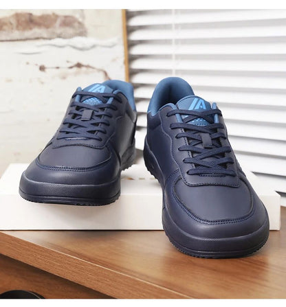 2025 New Mens Casual Shoes Leather Fashion Breathable Sneakers Anti Slip Travel Shoes Lace Up Flats Shoes Comfortable Men Shoes