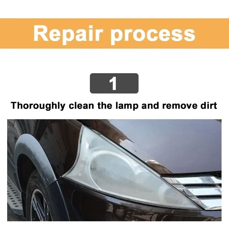 Spray Restaurador de Faróis para Carro Revestimento Anti-Oxidação Agente Polidor de Lâmpadas de Carro Restauração de Arranhões Limpeza de Sujeira