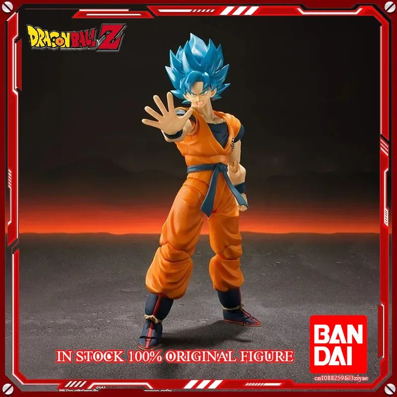 Original Bandai Dragon Ball Z S.H.Figuarts Super Saiyan God Blue Son Gokou SHF Son Goku Blue  Action Figure Model Toys
