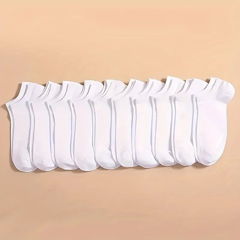 10 or 20 or 40 Pairs Unisex Solid Cotton Socks Men Women Low Cut Ankle Socks Bulk Black White Grey Socks Soft Lightweight