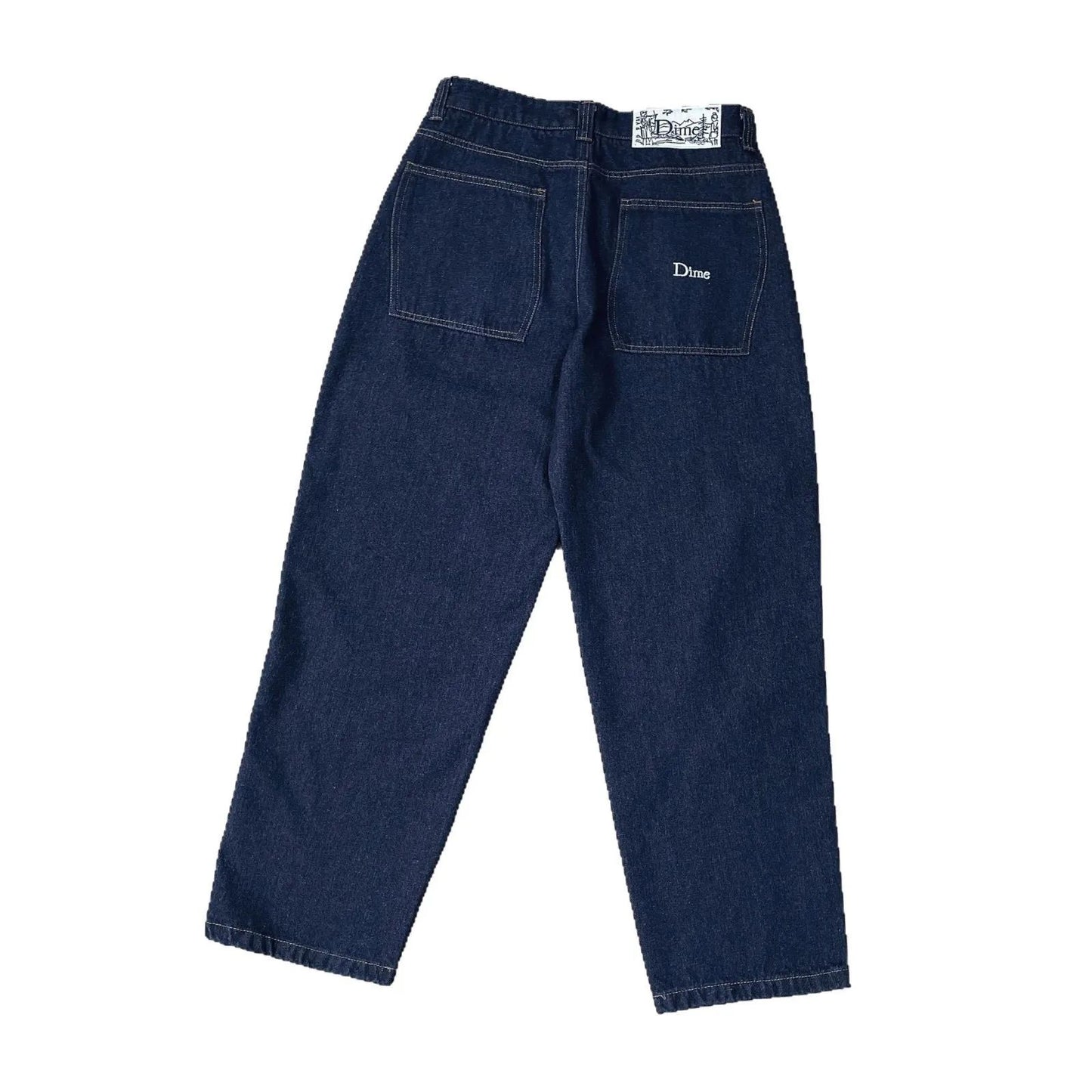 Calça Jeans Masculina Dime Baggy Reta Larga Casual Streetwear Skate Calça Jeans Lavada Comprida Curta Estilo Hip Hop