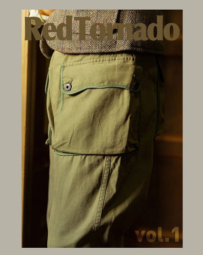 Red Tornado P-44 Monkey Pants Men's Military Style HBT Cargo Trousers Army Green