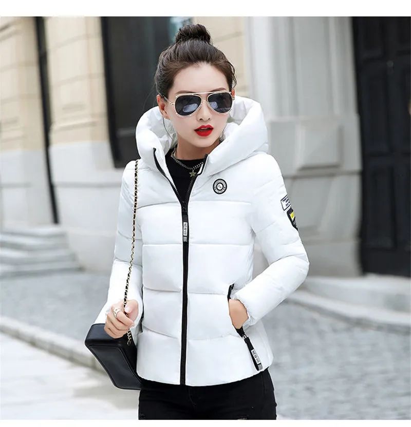 2025 New Winter Parkas Women Jacket Hooded Thick Warm Short Jacket Cotton Padded Parka Basic Coat Female Outerwear 5XL