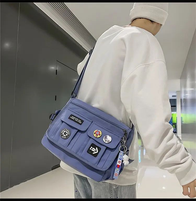 Harajuku Men Nylon Crossbody Bags for Women Messenger Bag Girls School Book Bags Youth Canvas Handbags Shoulder Bag Sac Bolsas