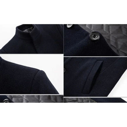 TFETTERS Brand Trench Coat Korean Fashion Business Casual Stand Collar Long Jackets for Men 2025 Autumn Windbreaker Winter Coats