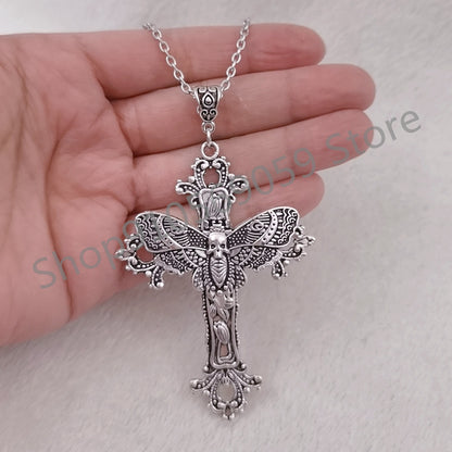 Colar com Pingente de Cruz de Cristal Punk para Mulheres e Homens, Gargantilha Gótica, Joias Estéticas, Bijuteria, Presente para Festa