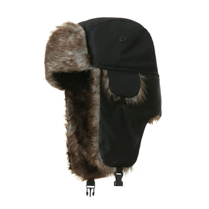 Unisex Warm Mens Women Trapper Cap Aviator Trooper Earflap Winter Flaps Ski Hat New Bomber Hats Russian Ski Hat Faux Fur Hats