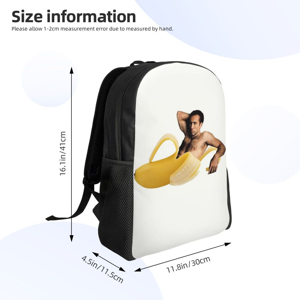 Custom Nicolas Cage Meme Laptop Backpack Women Men Basic Bookbag for College School Student Funny Bags