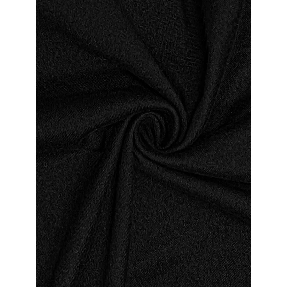 Plus Size 1XL-5XL Women's Fashion High-Waisted Tennis Skirt with Pockets  Ladies Casual Elegant Solid Black Skirt