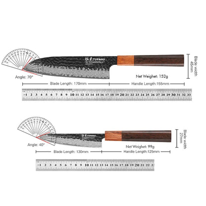 TURWHO 1-5PCS Kitchen Knives Set Hand Forged Damascus Steel Japanese Handmade Chef Knife Cleaver Santoku Utility Cooking Tools
