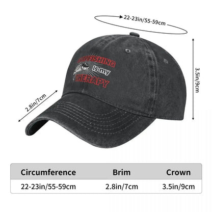 Boné de Beisebol Masculino Lavado Carpfishing Is My Therapy Bonés Trucker Snapback Chapéu de Papai Pesca de Carpas Chapéus de Pescador