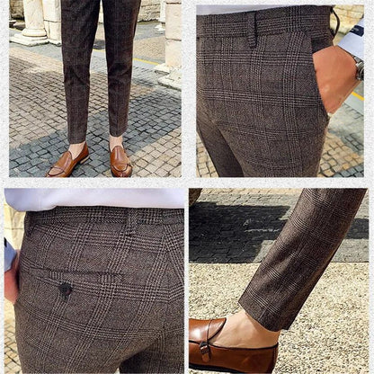 Dark Blue Men's Suit Three Piece, Business Casual Jacket and Vest with Trousers, Gray Dark Brown Slim Fit Sets, Asian Size