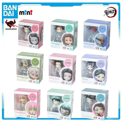 Em estoque Bandai Figuarts 100% original mini Demon Slayer Shinobu Kocho & Kamado Tanjirou Uzui Tengen Nezuko Anime Figure Toys WY