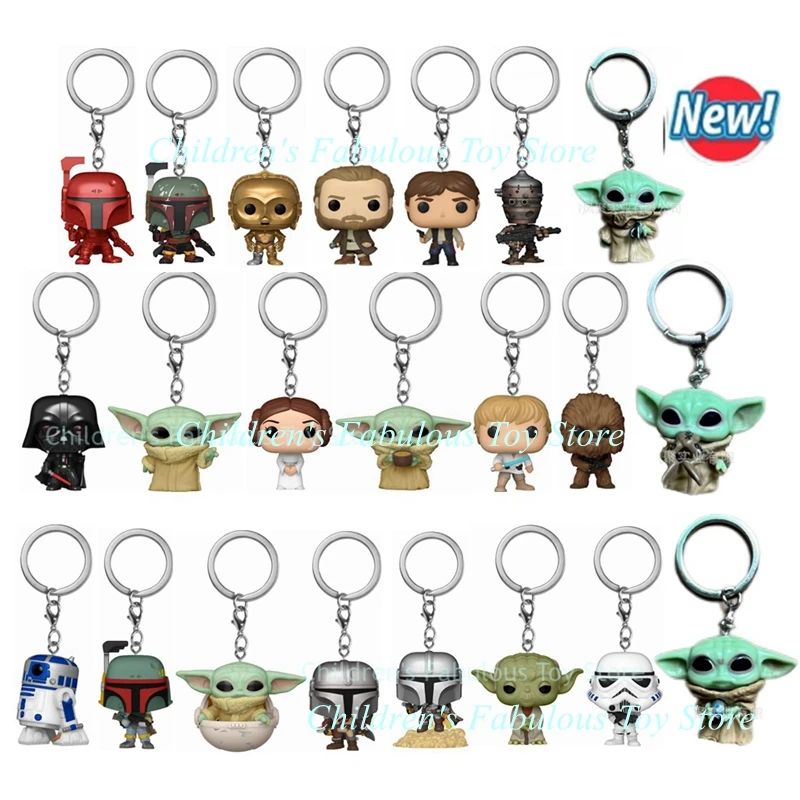 29 estilos FUNKO Chaveiros Star Wars Baby Yoda Chaveiro Brinquedo Boba Fett IG-11 The Mandalorian Darth Vader Stormtrooper Chaveiros