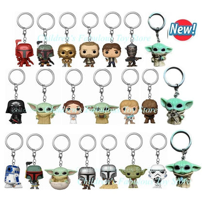 29 estilos FUNKO Chaveiros Star Wars Baby Yoda Chaveiro Brinquedo Boba Fett IG-11 The Mandalorian Darth Vader Stormtrooper Chaveiros