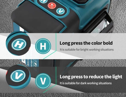 Nível a Laser Makita 16 Linhas Profissional Horizontal Vertical Laser Verde Automático 360° Autonivelante Nível a Laser Ferramentas de Construção