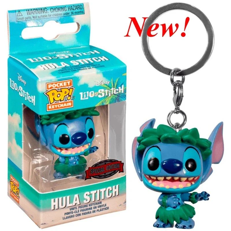 Novos 22 Estilos Funko Pocket Pop Chaveiros Mickey Mouse Minnie Pato Donald Stitch Angel Elvis TIKI Lilo Scrump Bonecos de Vinil
