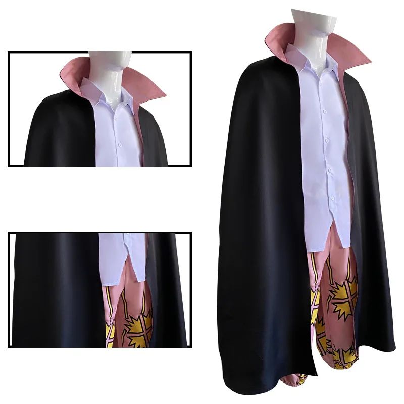 Anime Film Red Shanks Cosplay Costume pour Adultes Hommes,  Anime Tralike Coat, Full Outfit, Halloween Party, Red Hair Pirate
