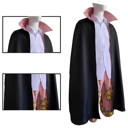 Anime Film Red Shanks Cosplay Costume pour Adultes Hommes,  Anime Tralike Coat, Full Outfit, Halloween Party, Red Hair Pirate