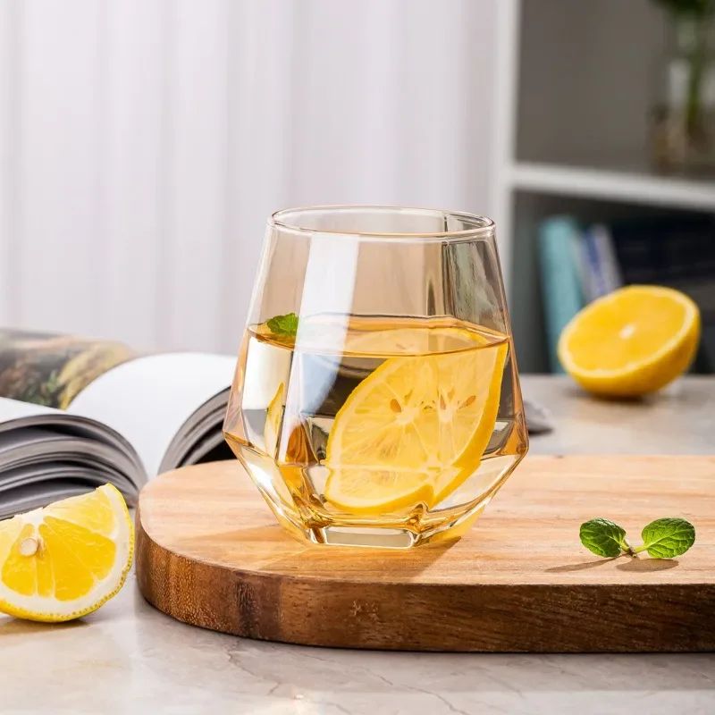 Taças de Vinho Borda Hexagonal 300ml Taça Transparente para Coquetéis Bar Festa Clube Banquete Utensílio para Beber Champanhe Limonada Água