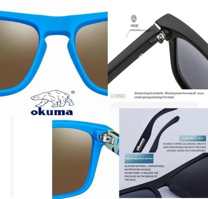 Óculos de sol polarizados Okuma UV400 para homens e mulheres, para caça ao ar livre, pesca, ciclismo, óculos de sol, caixa opcional