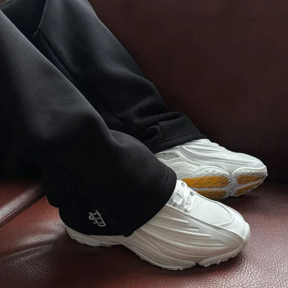 Calça Moletom Bordada Su Jogger Hip Hop Rosa Casual Cintura Elástica Masculina Americana Marinho Y2K Moeda Berlim Street Estilo Anos 2000