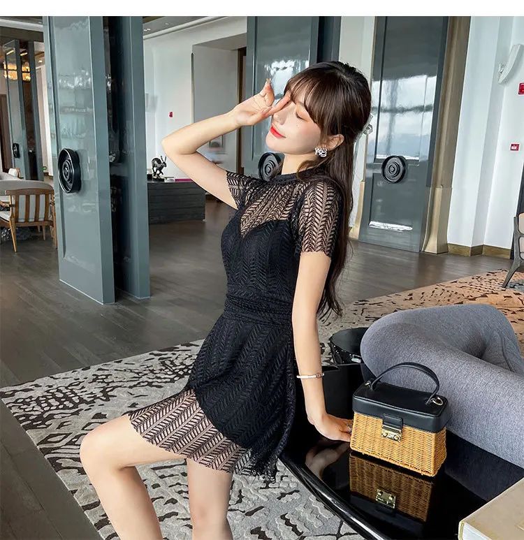 Women's One-Piece Swimsuit Thermal Spring Bathing Lace Cover-Up Slimming Ins White New Hot Sale Of The Season Fashionable Swimwe