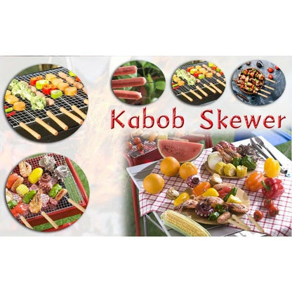 10PCS Stainless Steel Barbecue Skewer Reusable BBQ Skewers For Outdoor Camping Picnic Cooking Tools BBQ Supplies