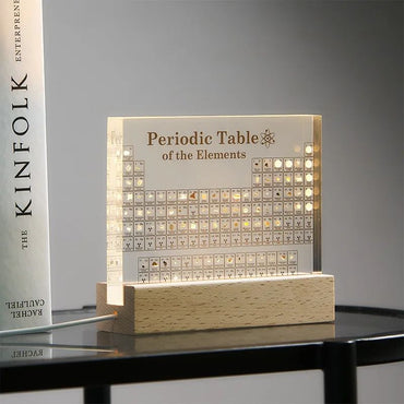 Acrylic Real Elements Periodic Table Mendeleev Periodic Table Figurine Display Science Ornament Room Decoration Desk Accessories
