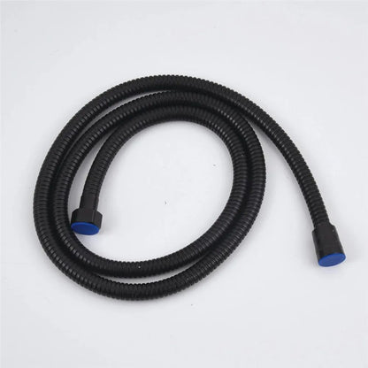 1,5/2M Mangueira de chuveiro flexível preta/prata SUS 304 Tubo de chuveiro longo para banheiro Extensão de tubo de água Tubo de puxar Acessórios para banheiro