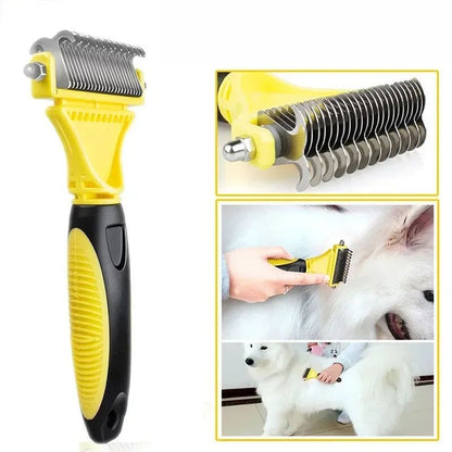 New Arrival Stainless Double-sided Pet Cat Dog Comb Brush Professional Large Dogs Open Knot Rake Knife Pet Grooming Supplies