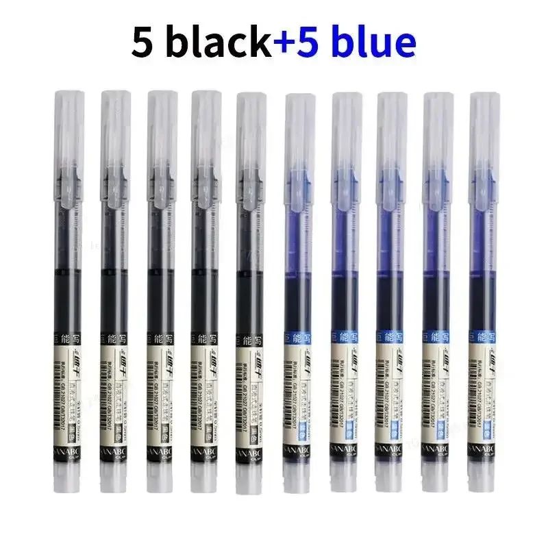 10/20PCS High Quality Needle Type Gel Pens Black Blue Red Ink Straight Liquid Pen  Stationery School & Office Supplies