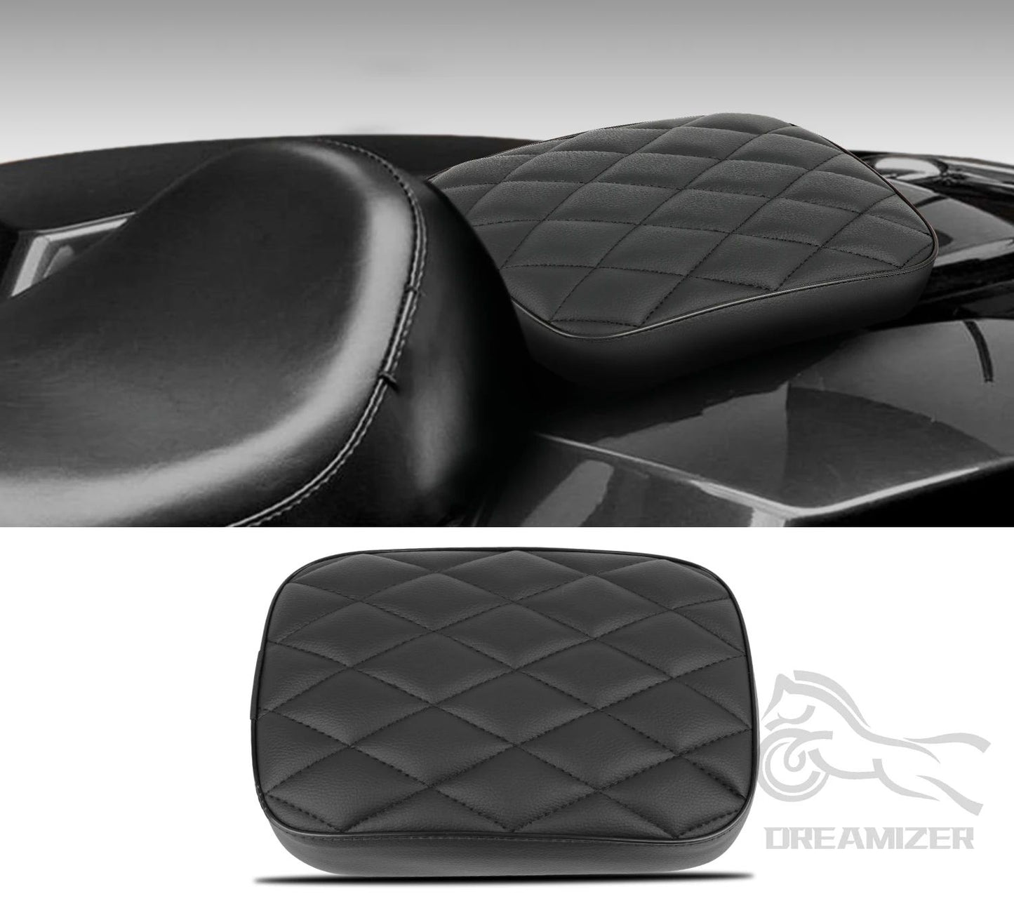 Universal Nova Moto Preta Ventosa Traseira Pillion Almofada do Assento do Passageiro para Harley 883 1200 48 Choppers Bobber