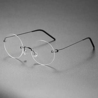 Round Blue Light Glasses Women Screwless Eyeglasses Frame Men 2025 New Women Round Denmark Korean Glasses Frame Vintage Eyewear