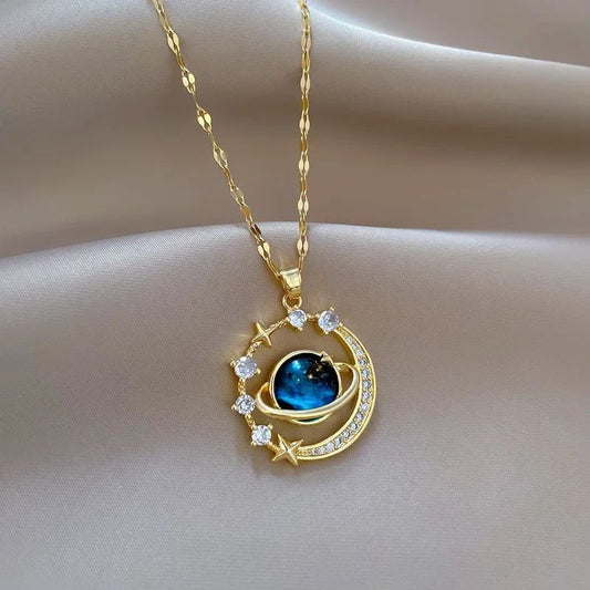 Collares Para Mujer Delicate and Beautiful Starry Pendant Necklace With Micro-Inlaid Zirconium Luxury Pendants ?????